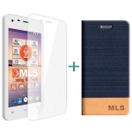 MLS Color Mini 4G Flip Θήκη Μπλε & Tempered Glass