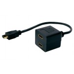 POWERTECH HDMI Splitter 19pin male / 2x Female Gold, copper