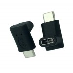 POWERTECH Adapter USB Type-C male σε USB Type-C female 90°, μαύρο