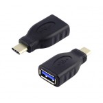 POWERTECH Adapter USB Type-C (M) σε USB 3.0 (F), μαύρο