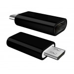 POWERTECH Adapter USB Type-C female σε OTG Micro USB 2.0 male, μαύρο