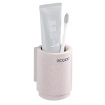 ECOCO θήκη οδοντόβουρτσας με ποτήρι E1901, μπεζ