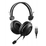 A4TECH Headset HU-35, USB, 40mm ακουστικά, 102 dB, μαύρα