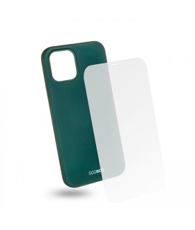 EGOBOO  Tempered Glass + Case Rubber TPU Ruby Green (iPhone 12 Pro Max)