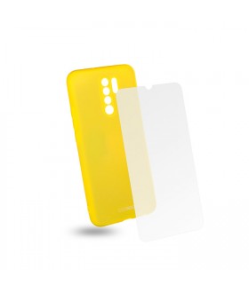 EGOBOO  Tempered Glass + Case Rubber TPU Lime (Xiaomi Redmi 9)