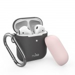 Puro Silicon Case for AirPods with additional cap with hook - Γκρι