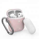 Puro Silicon Case for AirPods with additional cap with hook -Ροζ