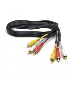 G&BL 3xRCA/3xRCA Audio Stereo Cable 1,5m - Μαύρο