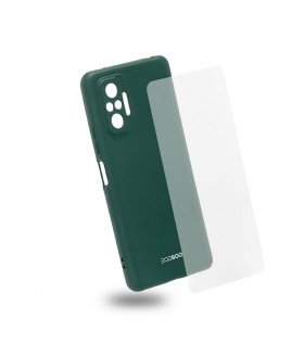 EGOBOO Case TPU Pine Green +Tempered Glass(Xiaomi Redmi Note 10S)