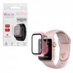 VOLTE-TEL TEMPERED GLASS APPLE WATCH 40mm 1.57" 9H 0.30mm PC EDGE COVER WITH KEY 3D FULL GLUE FULL COVER PINK