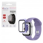 VOLTE-TEL TEMPERED GLASS APPLE WATCH 41mm 1.69" 9H 0.30mm PC EDGE COVER WITH KEY 3D FULL GLUE FULL COVER PURPLE