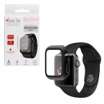 VOLTE-TEL TEMPERED GLASS APPLE WATCH 42mm 1.65" 9H 0.30mm PC EDGE COVER WITH KEY 3D FULL GLUE FULL COVER BLACK