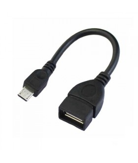 OTG Micro USB-B Male To USB-A Female Μαύρο 15cm